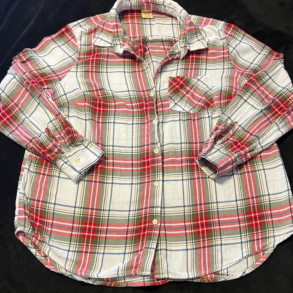 Faded Glory Light Flannel Cotton Plaid Shirt Women’s 16W